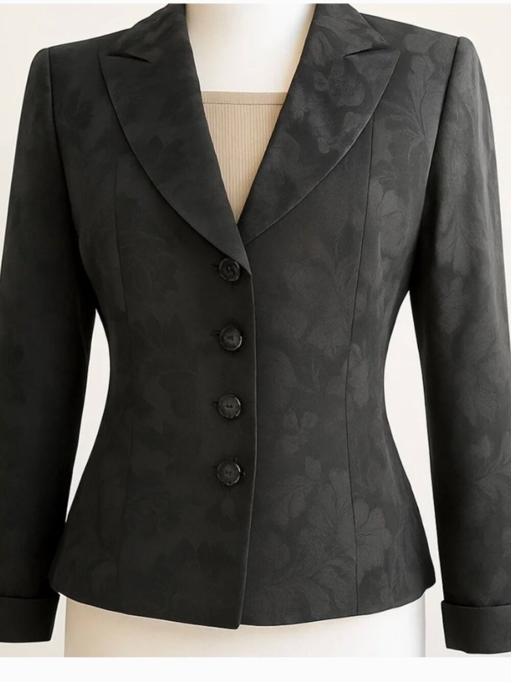 Kay Unger New York Vintage Black Jacquard Blazer – Size 10 - Picture 4 of 4